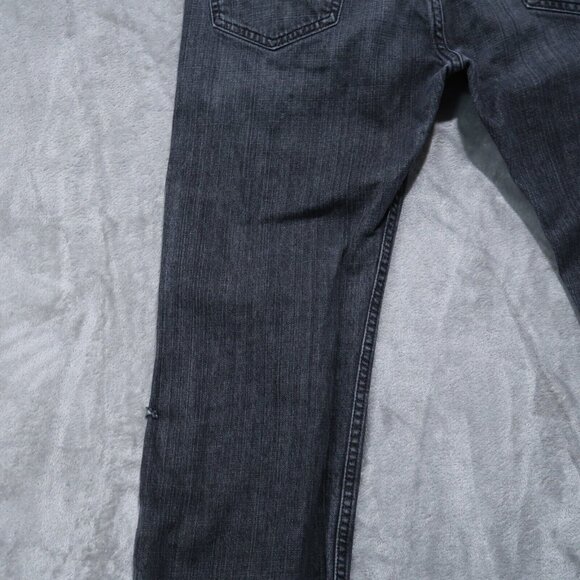 Levis 505 Jeans Mens 34x30 Black Straight Fit Whiskering Preppy Edgy Goth 36x30 - Picture 9 of 16
